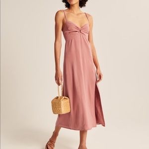 Abercrombie & Fitch Twist Front Midi Dress